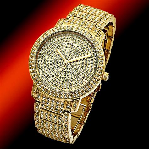 michael kors gold pendant diamonds|Michael Kors watch with diamonds.